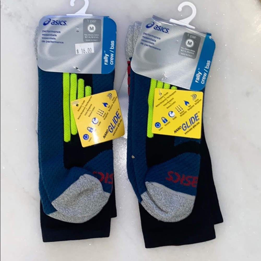 🆕 ASICS Rally Crew Socks Unisex 2 Pairs - Picture 7 of 8